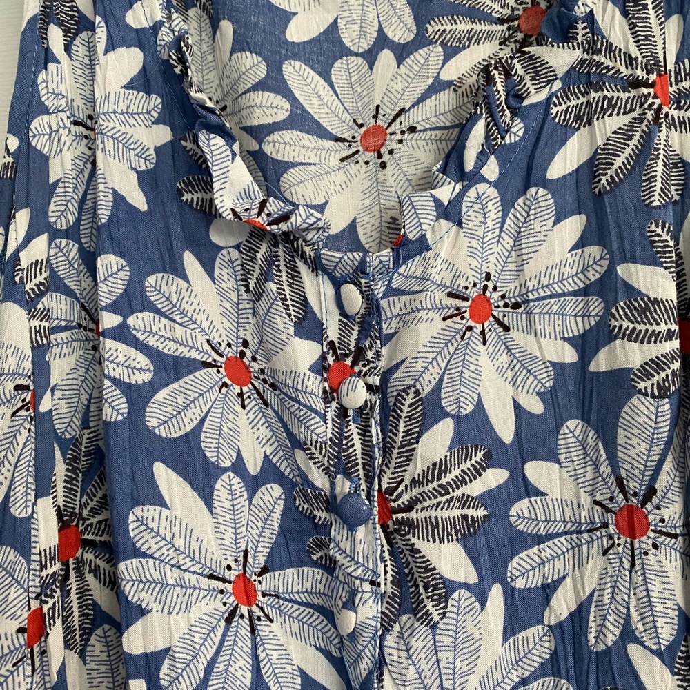 Papillon Blue and White Halter Sundress - Picture 3 of 6
